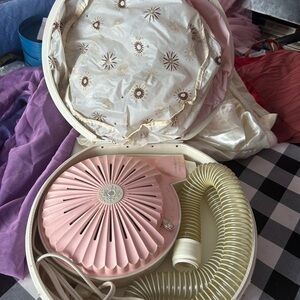 GE Vintage Pink Hair Dryer with Case